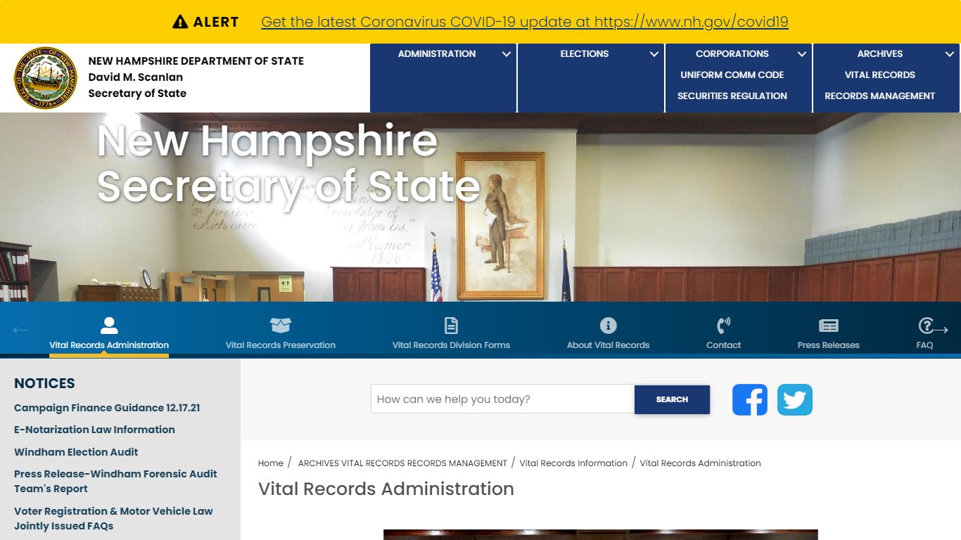 NH-SOS - Vital Records Administration - New Hampshire Secretary of State